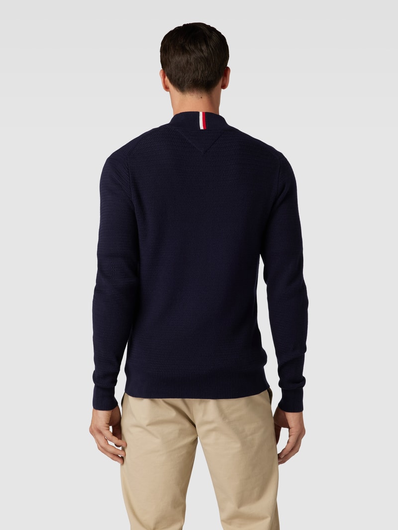 Strickjacke mit Label-Stitching in marineblau
