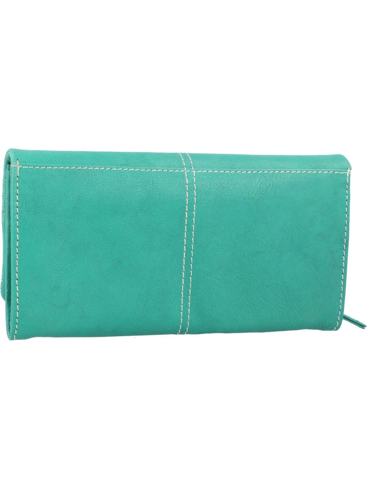 Greenburry Tumble Nappa Geldbörse Leder 19 cm in aqua green günstig kaufen onesize