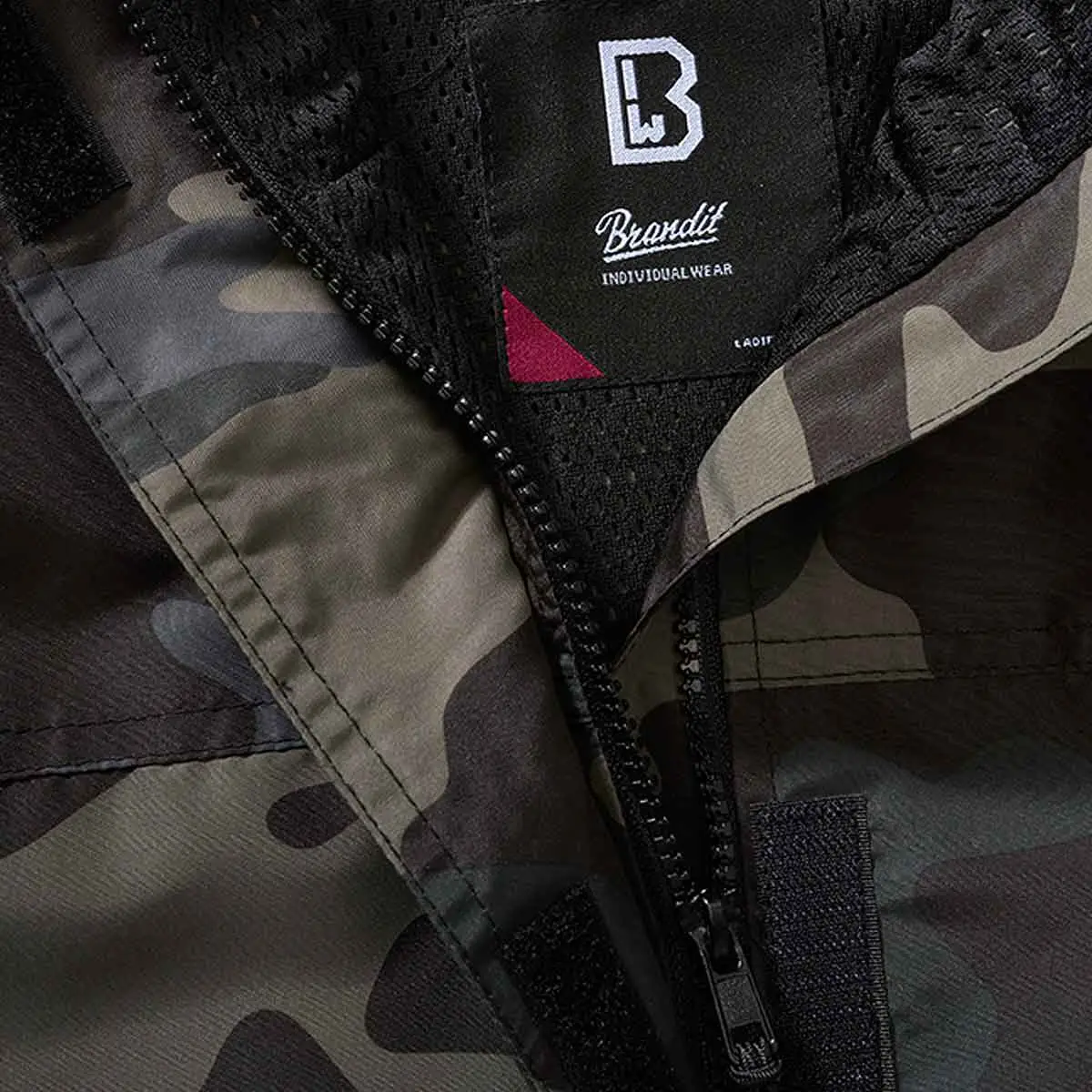 Ladies Summer Windbreaker Frontzip darkcamo