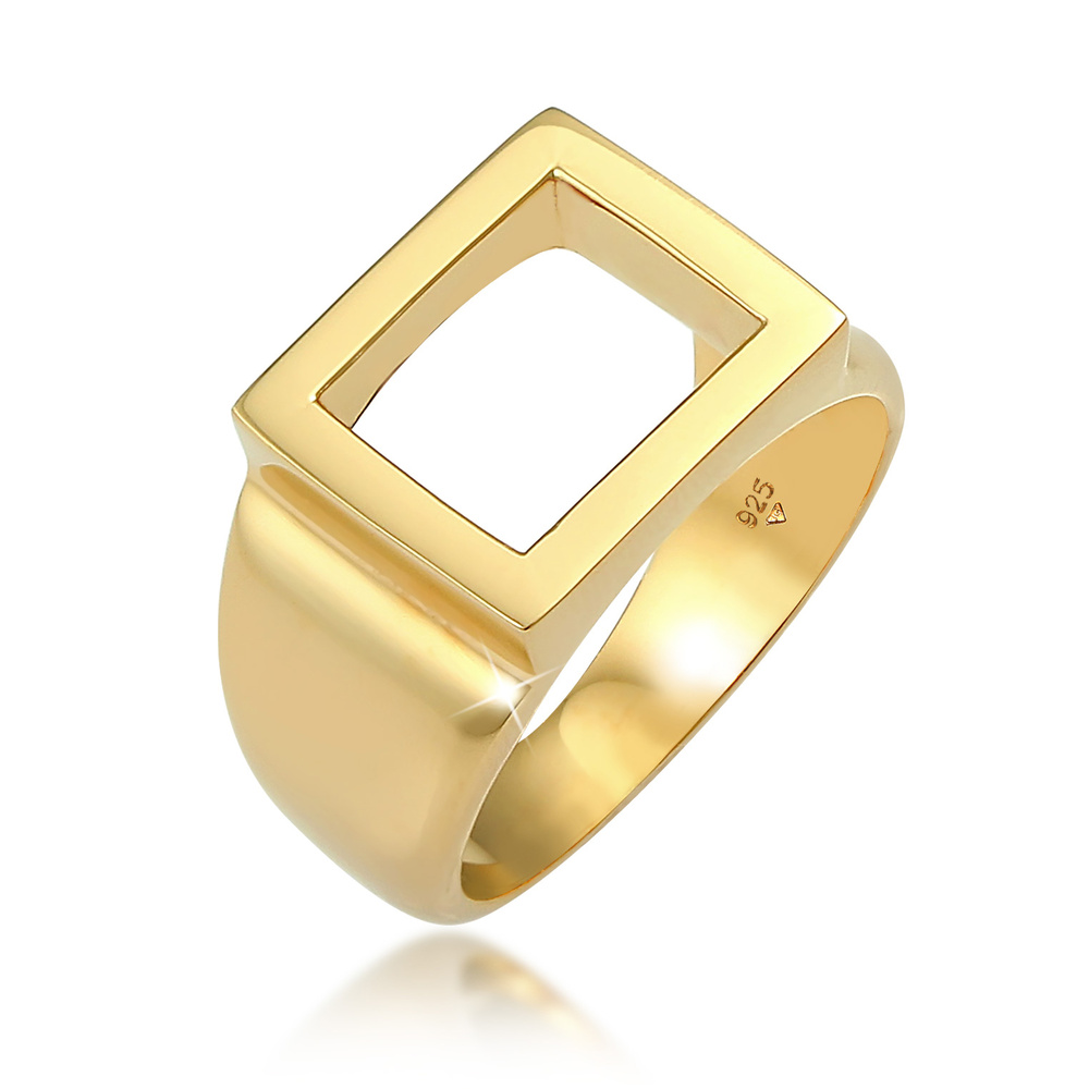 KUZZOI KUZZOI Bague Siegelring Herren Rechteckig 925 Silber Bague