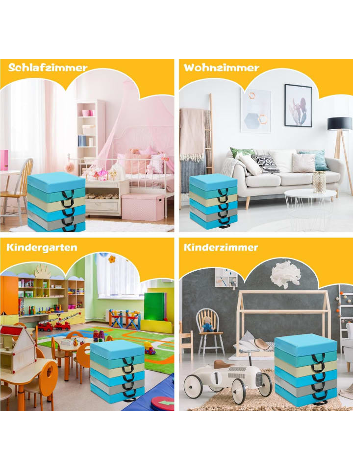 COSTWAY 6er Set Stuhlkissen in Blau günstig kaufen 38 cm