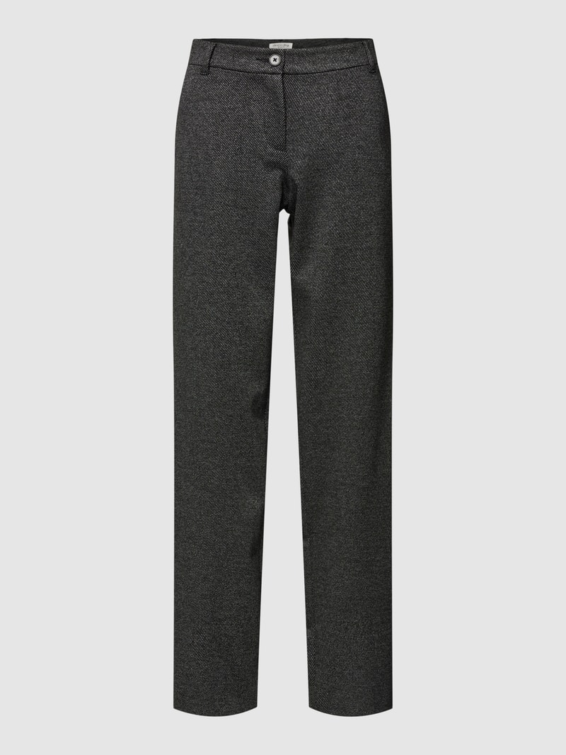 Stoffhose mit Strukturmuster in schwarz