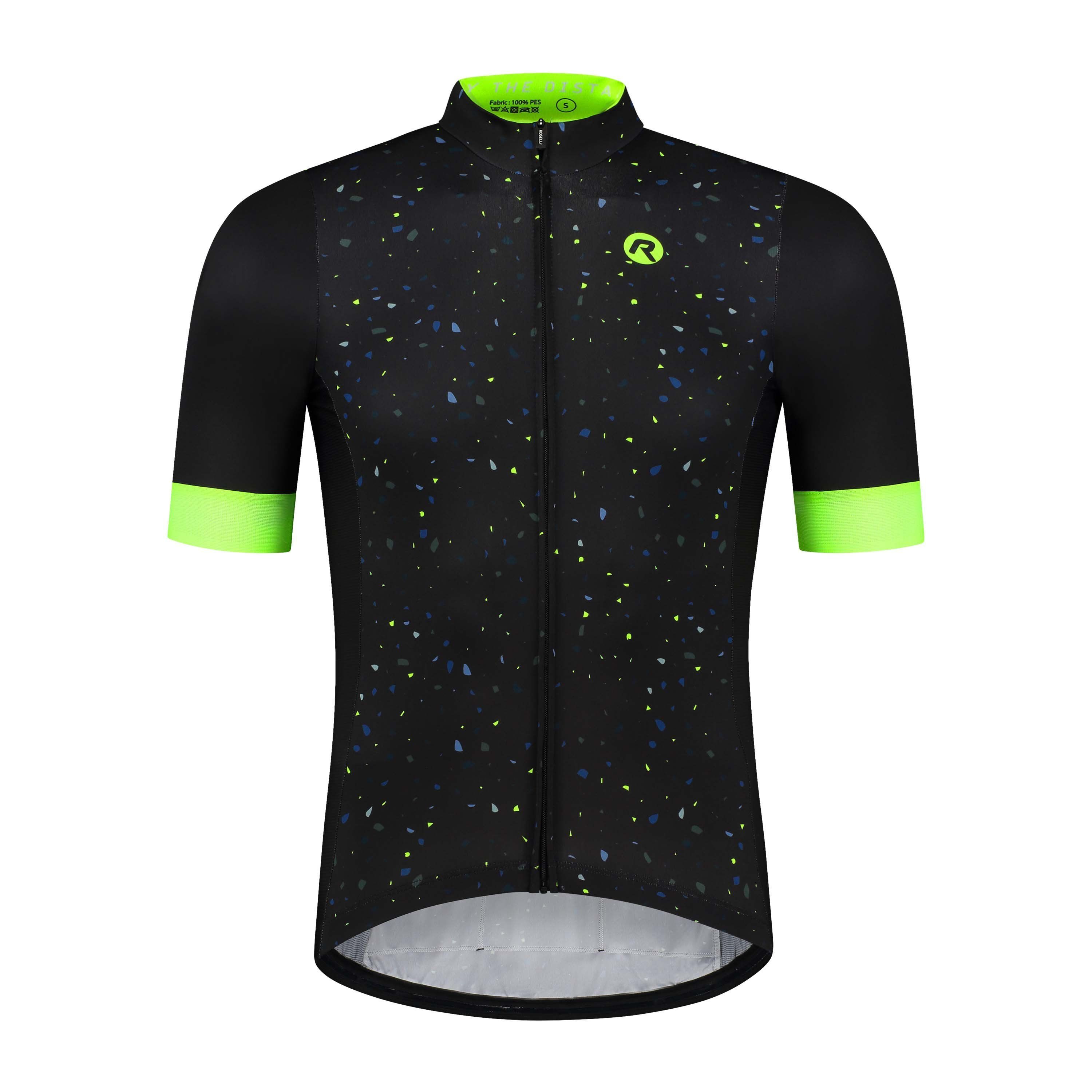 Rogelli Terrazzo Schwarz/Blau/Fluor Herren Radtrikot Kurzarm
