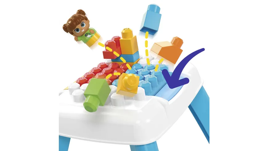 MEGA BLOKS Bauset Bau- und Purzeltisch mit 2 Purzelfunktionen