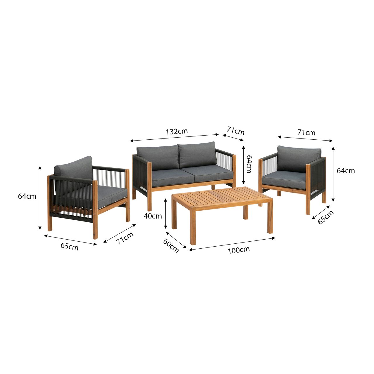 greemotion Lounge-Set Abaco,Akazie