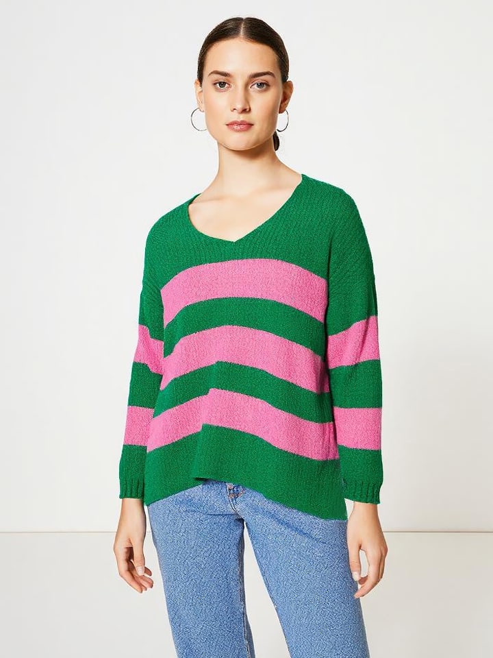 miss goodlife Pullover in Grün/ Pink günstig kaufen