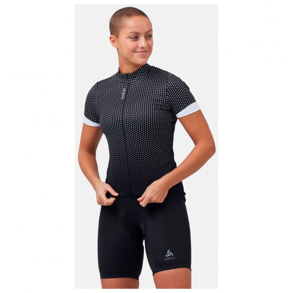Odlo - Women's T-Shirt S/U Collar S/S FZ Essential Print - Radtrikot