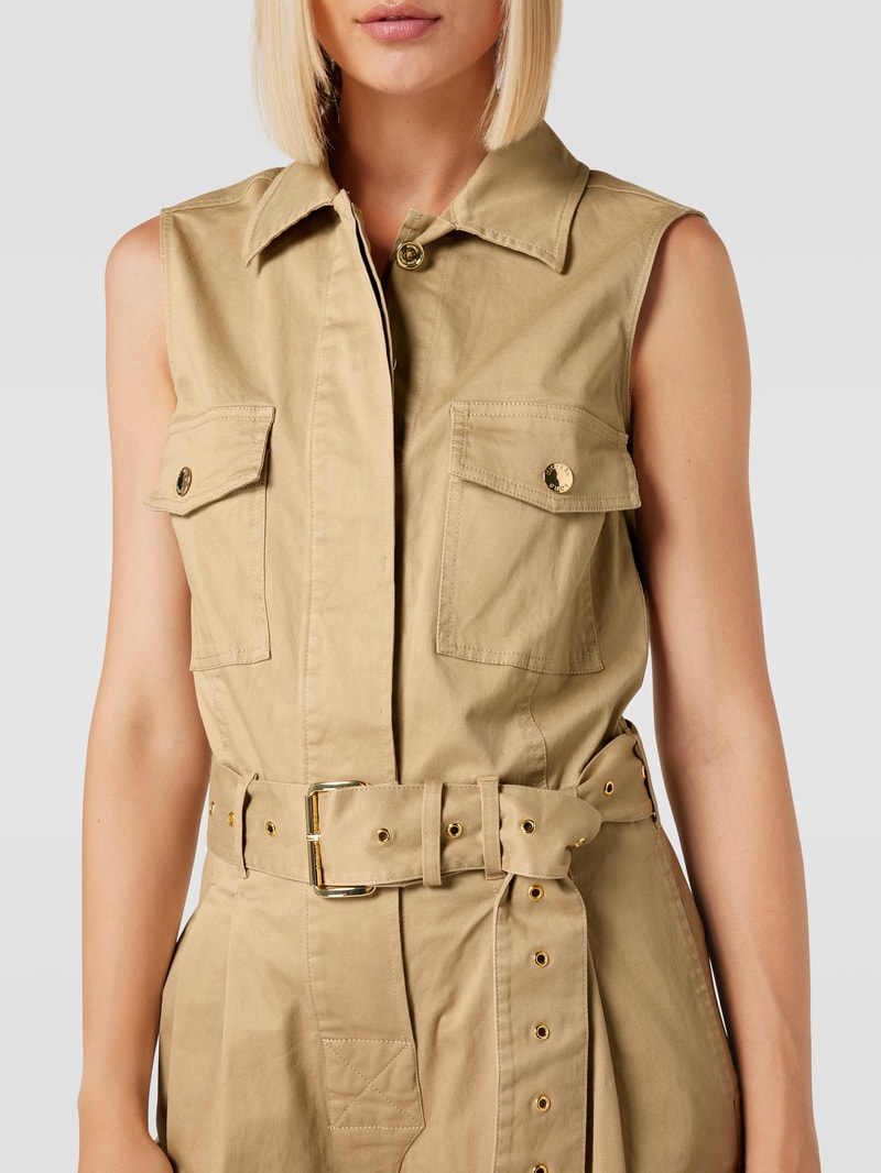 Jumpsuit mit verdeckter Knopfleiste Modell 'Cargo Jumpsuit' in beige