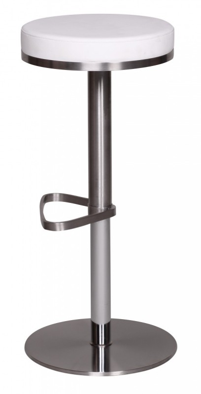Wohnling Barhocker Wohnling Durable M7 Edelstahl gebürstet Weiß
