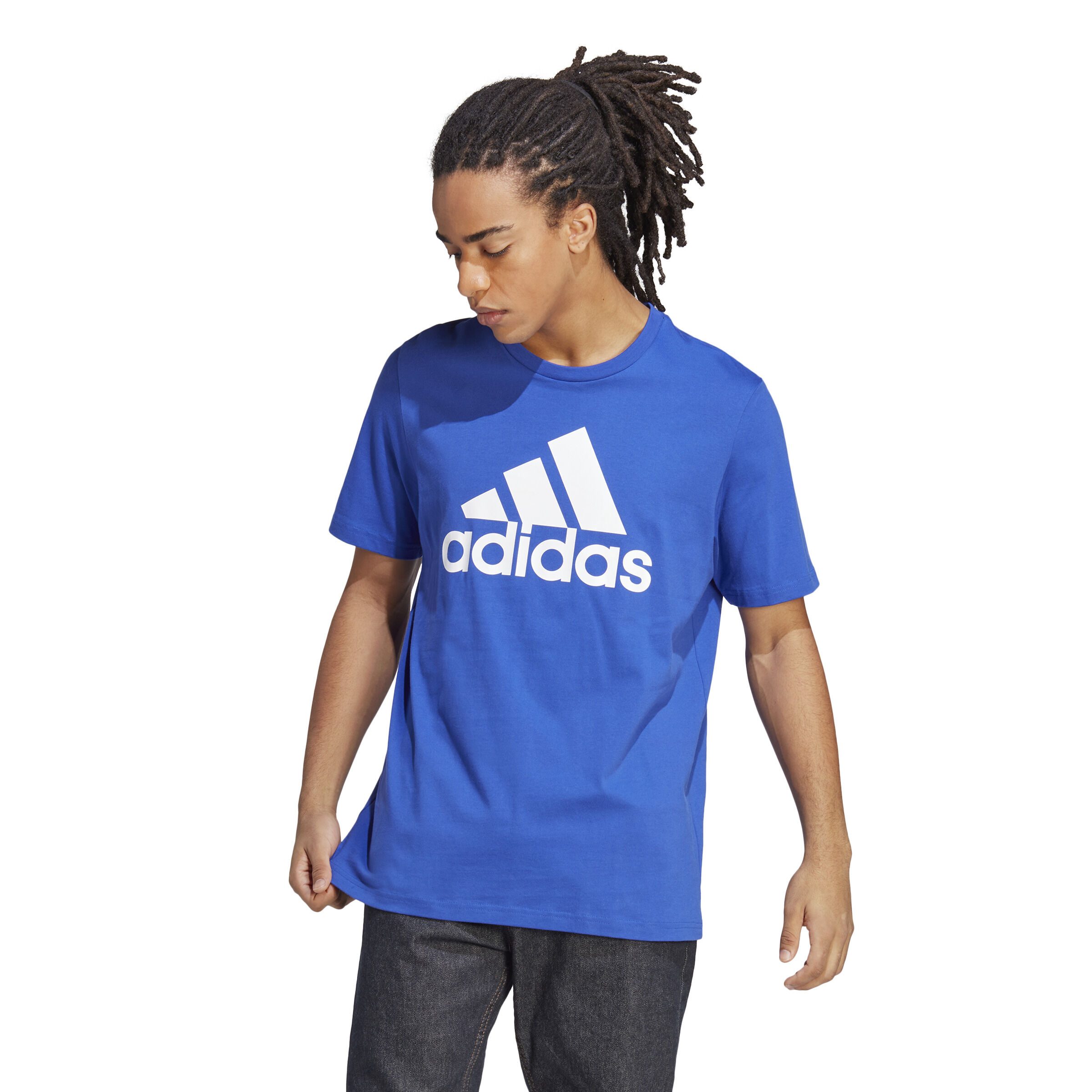 Big Logo Single Jersey T-Shirt Herren - Blau, Weiß