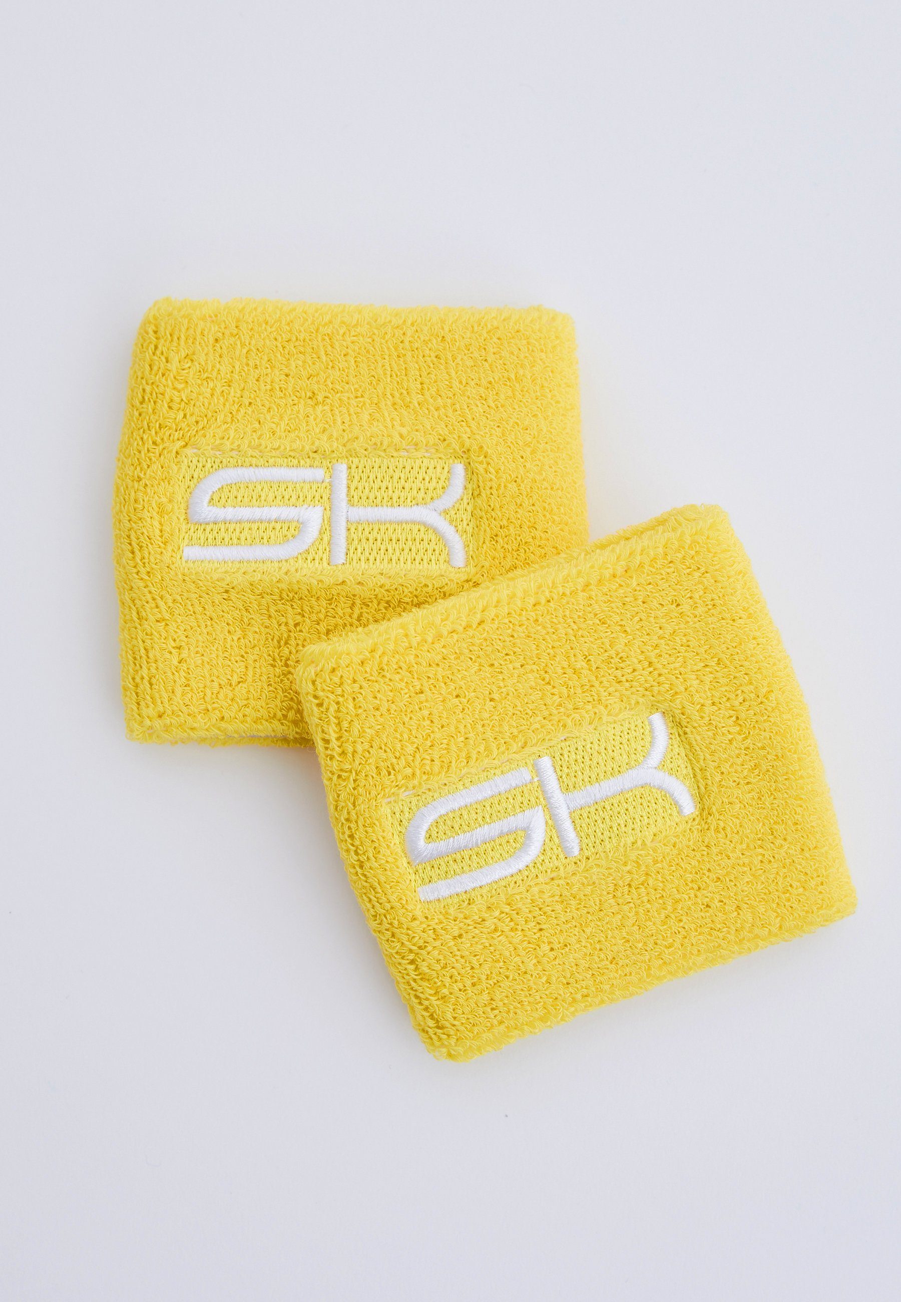 SPORTKIND Schweißband Tennis Schweißbänder klein 2er Set unisex Kinder & Erwachsene, gelb