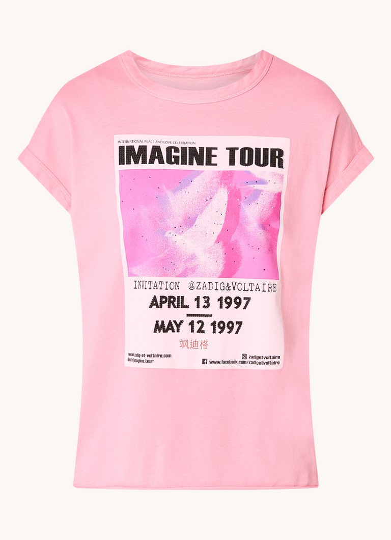 Zadig&Voltaire Cecilia T-shirt with print and rhinestones