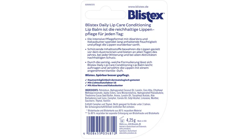 Blistex Daily Lip Care LSF15 4.2 g