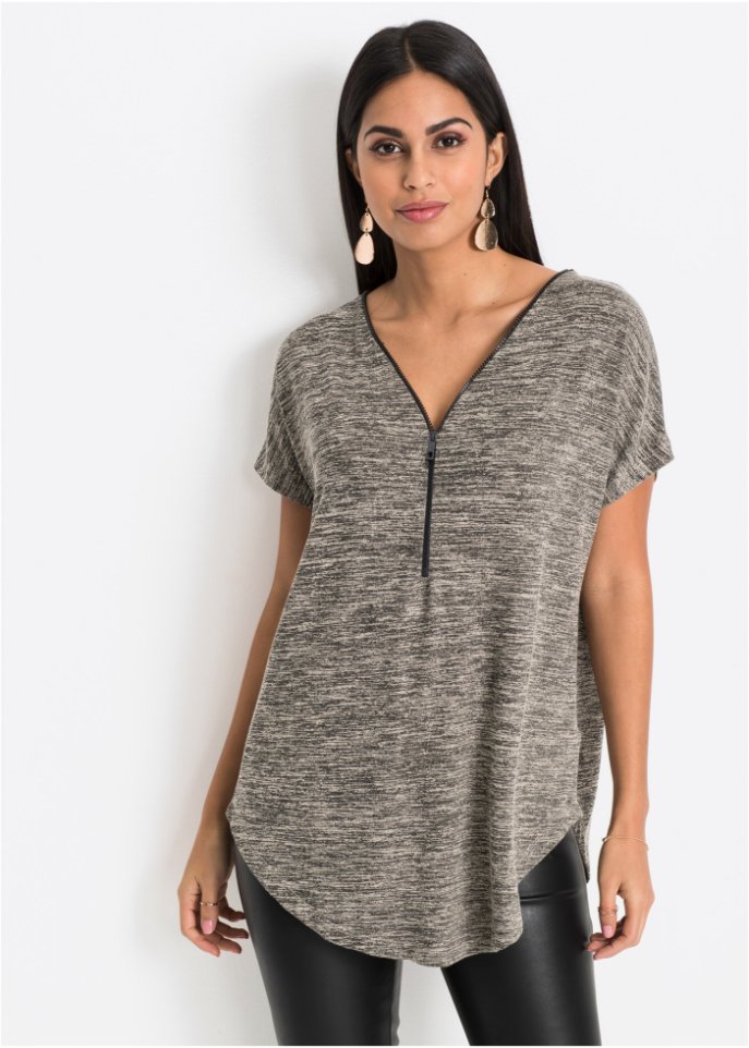Oversize-Shirt mit Reißverschluss
