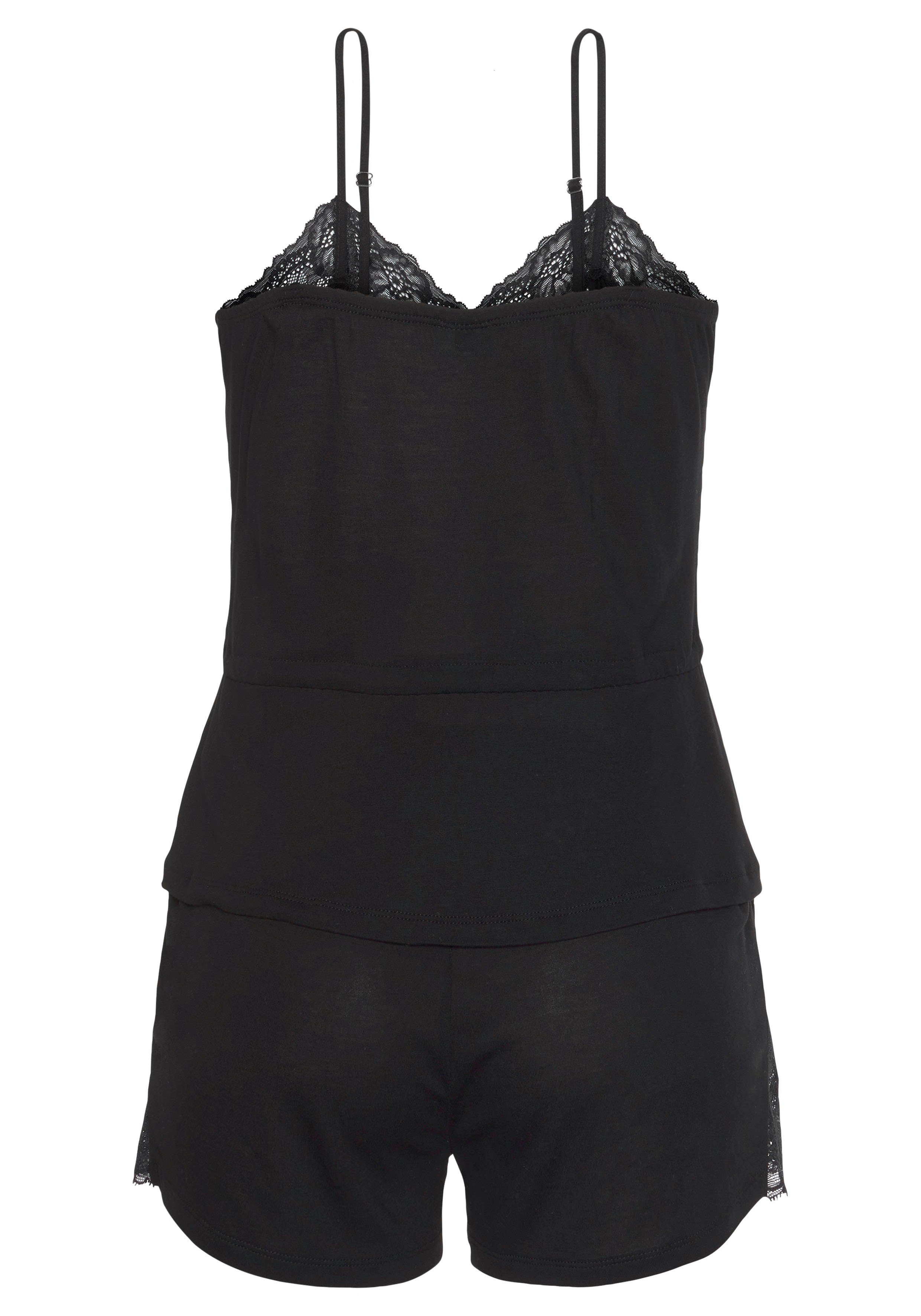 LASCANA Shorty (2 tlg., 1 Stück) mit Spitzeneinsätzen