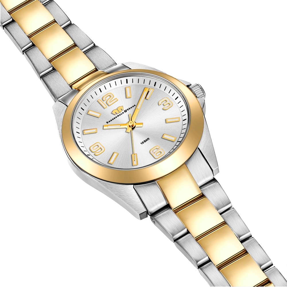 Rhodenwald & Söhne Montre à quartz Majestia en Argent/or jaune Acier inoxydable en Argent/or jaune Montre