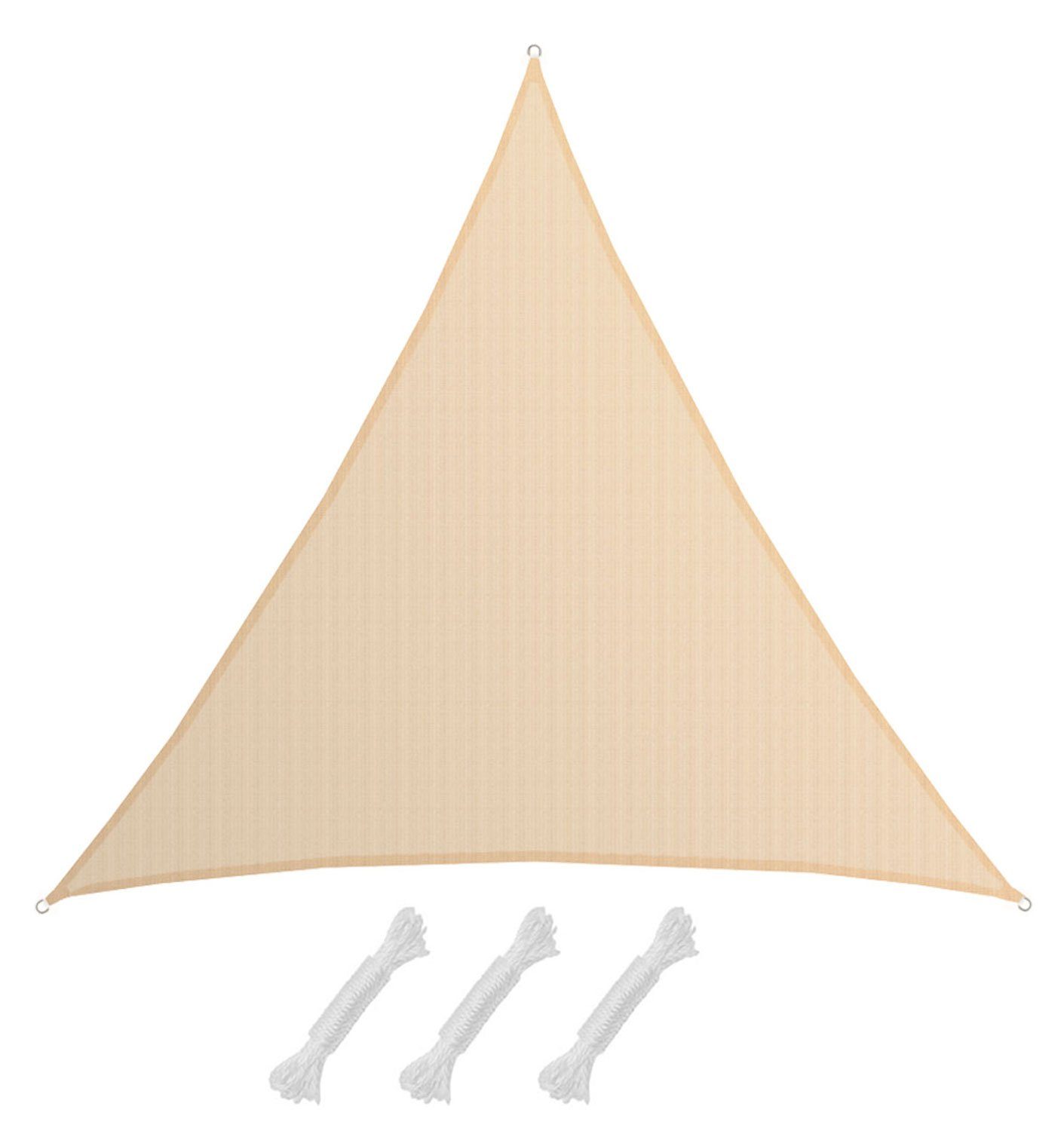 AMANKA Sonnensegel Sonnensegel HDPE Dreieck UV Sonnenschutz Plane, 7x7x7 m Balkon Garten Beige