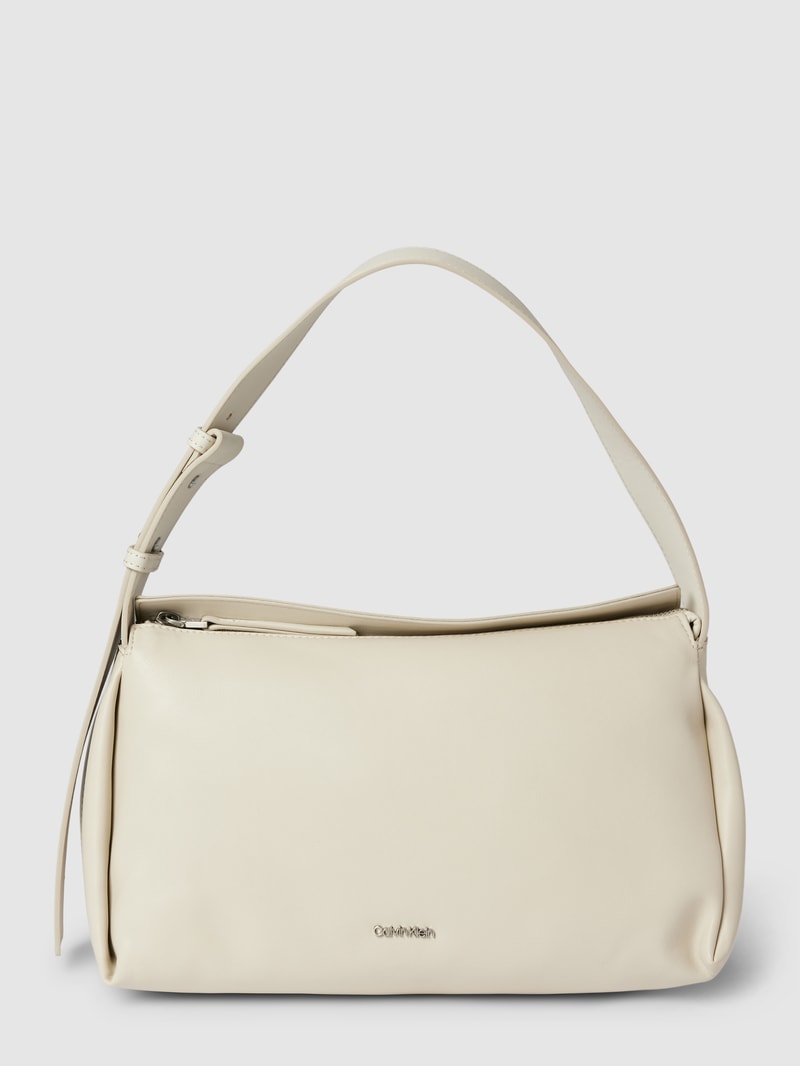 Handtasche mit Label-Applikation in sand
