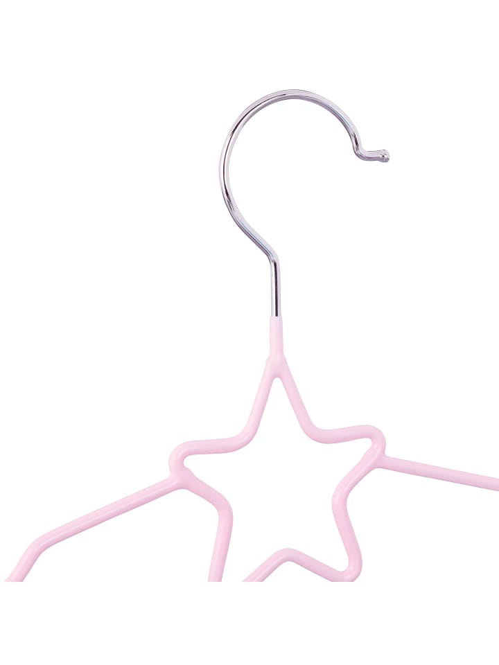 relaxdays 10x Kinderkleiderbügel Stern in Hellrosa günstig kaufen onesize