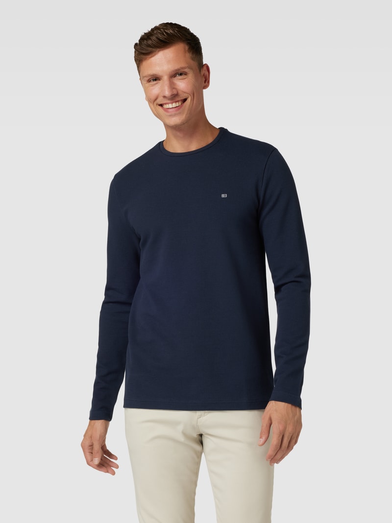Longsleeve mit Waffelstruktur in marineblau