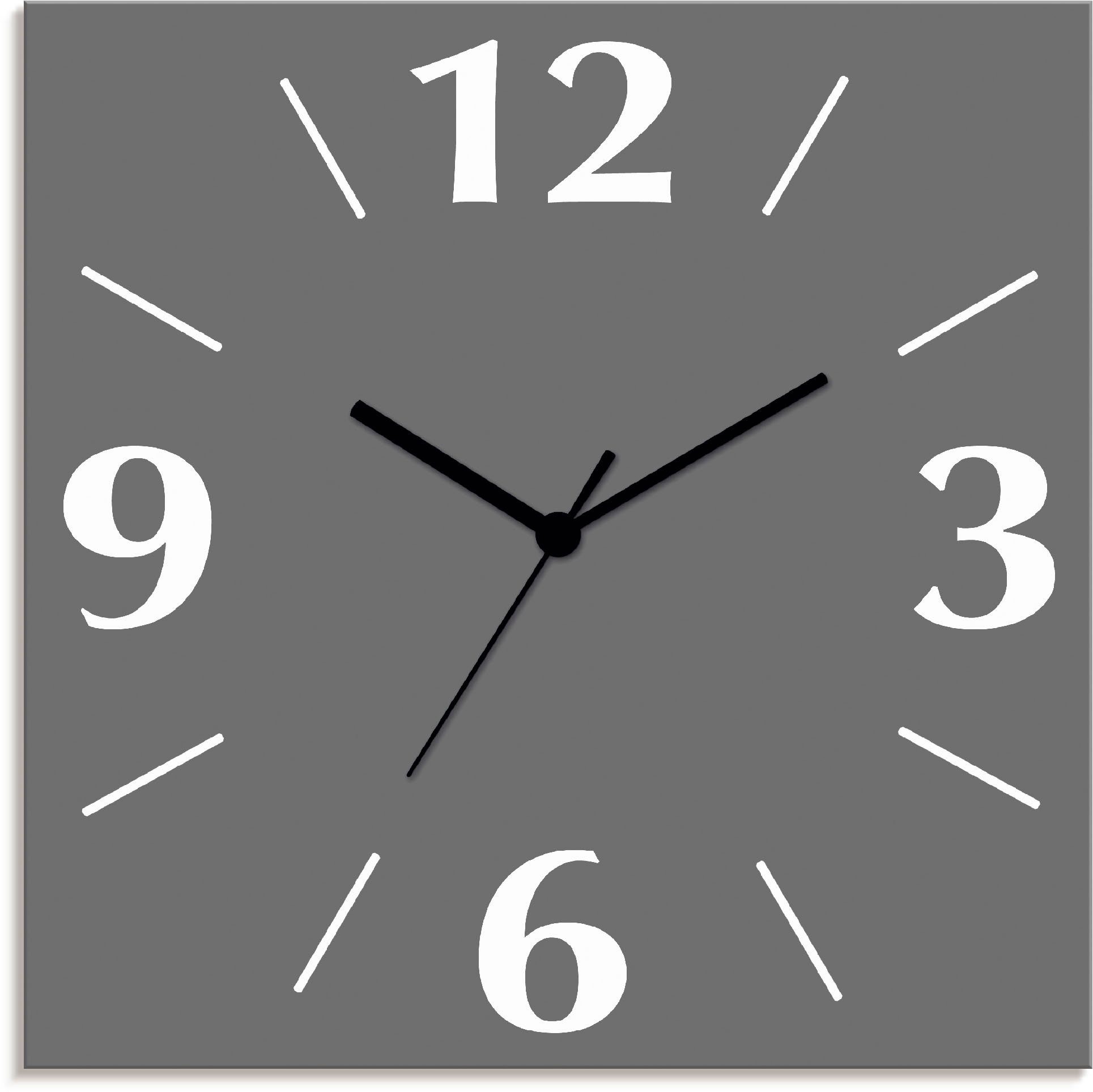 Artland Wanduhr Uni Trendfarben (wahlweise mit Quarz- oder Funkuhrwerk, lautlos ohne Tickgeräusche)