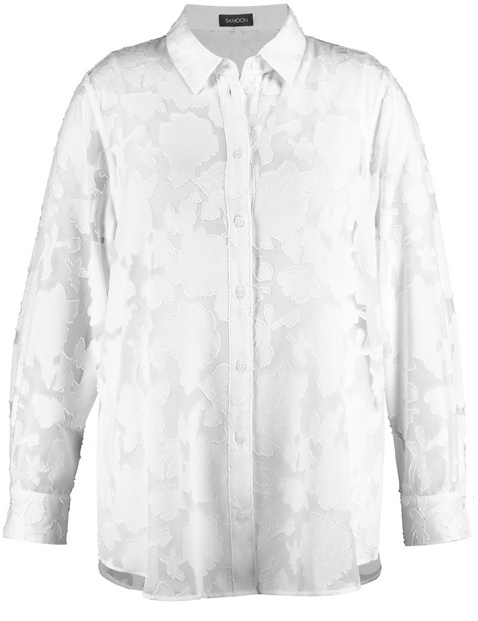 Bluse mit transparentem Blumenmuster