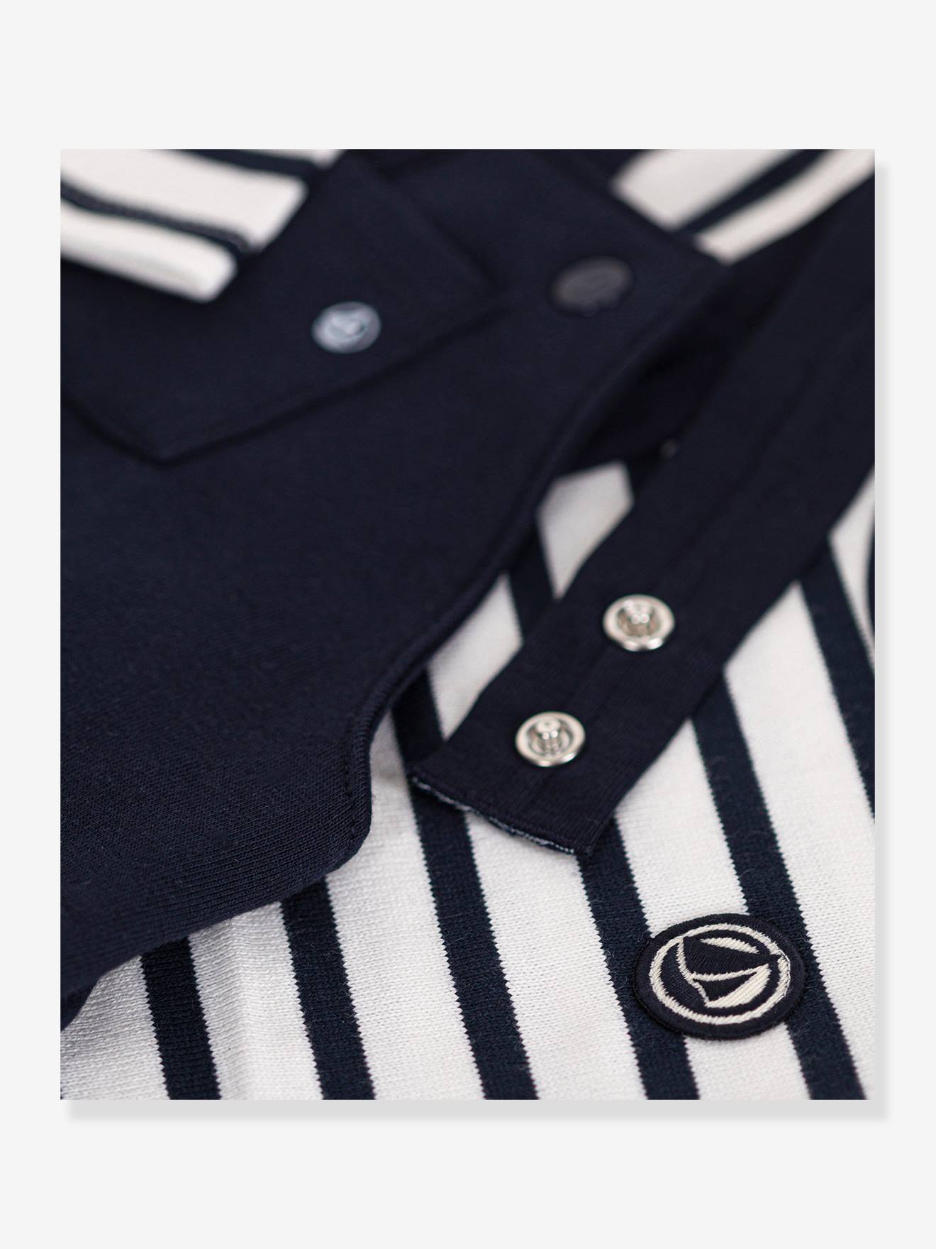Petit Bateau Baby-Set: Latzhose & Ringelshirt PETIT BATEAU - marine