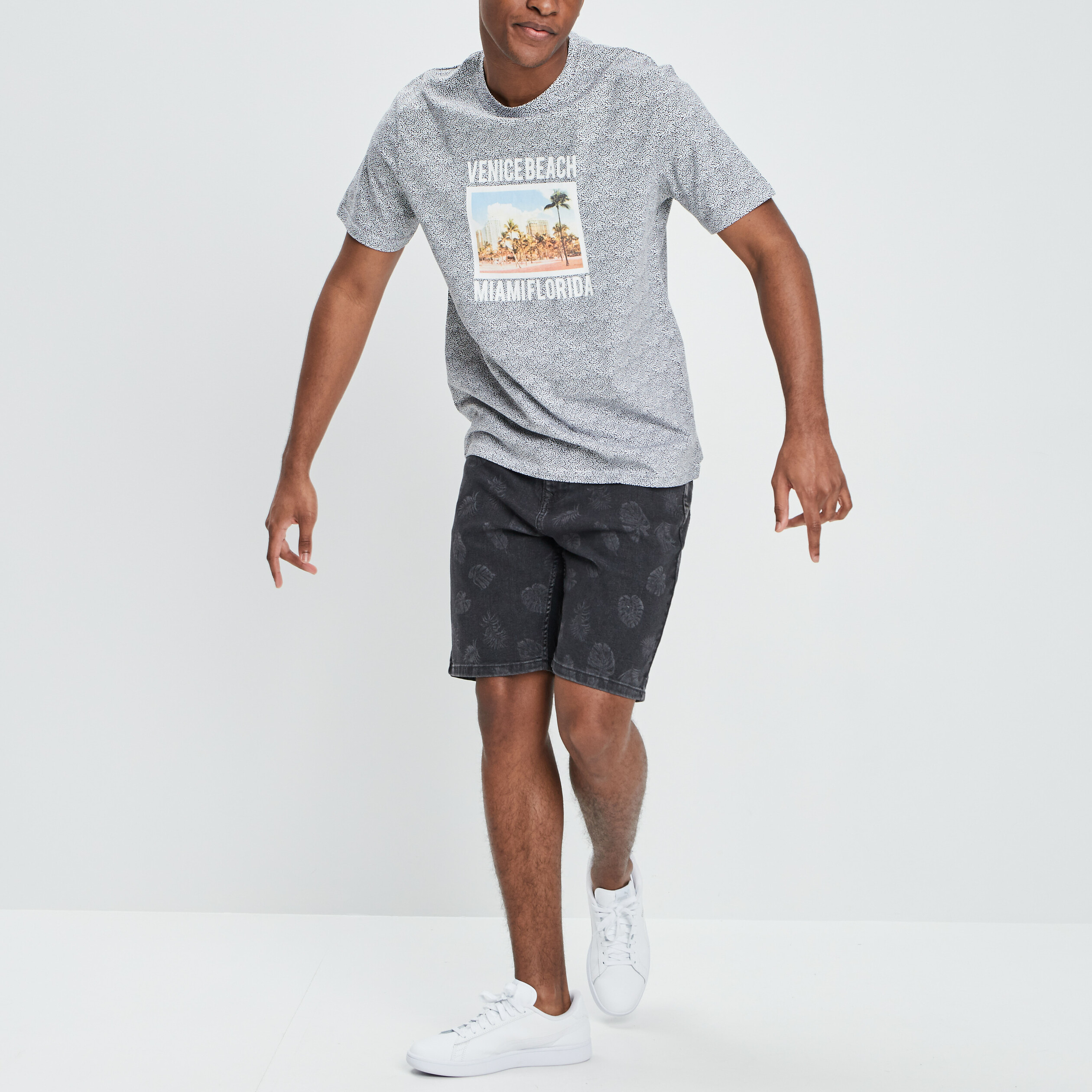 T-shirt manches courtes noir homme | La Halle