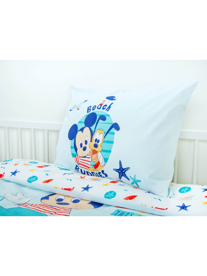 Herding 2 tlg. Flanell Bettwäsche 100x135cm Disney Mickey Mouse in Bunt günstig kaufen 100x135 cm