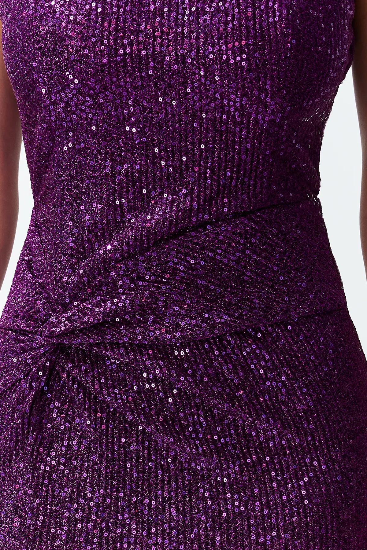 Trendyol Collection  Lila Bodycon Strick Glitzer Pailletten Pailletten Elegantes Abendkleid
