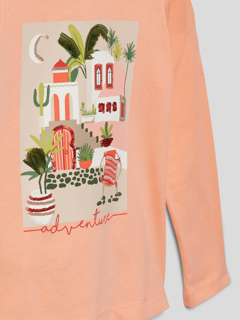Longsleeve und Haargummi im Set in apricot