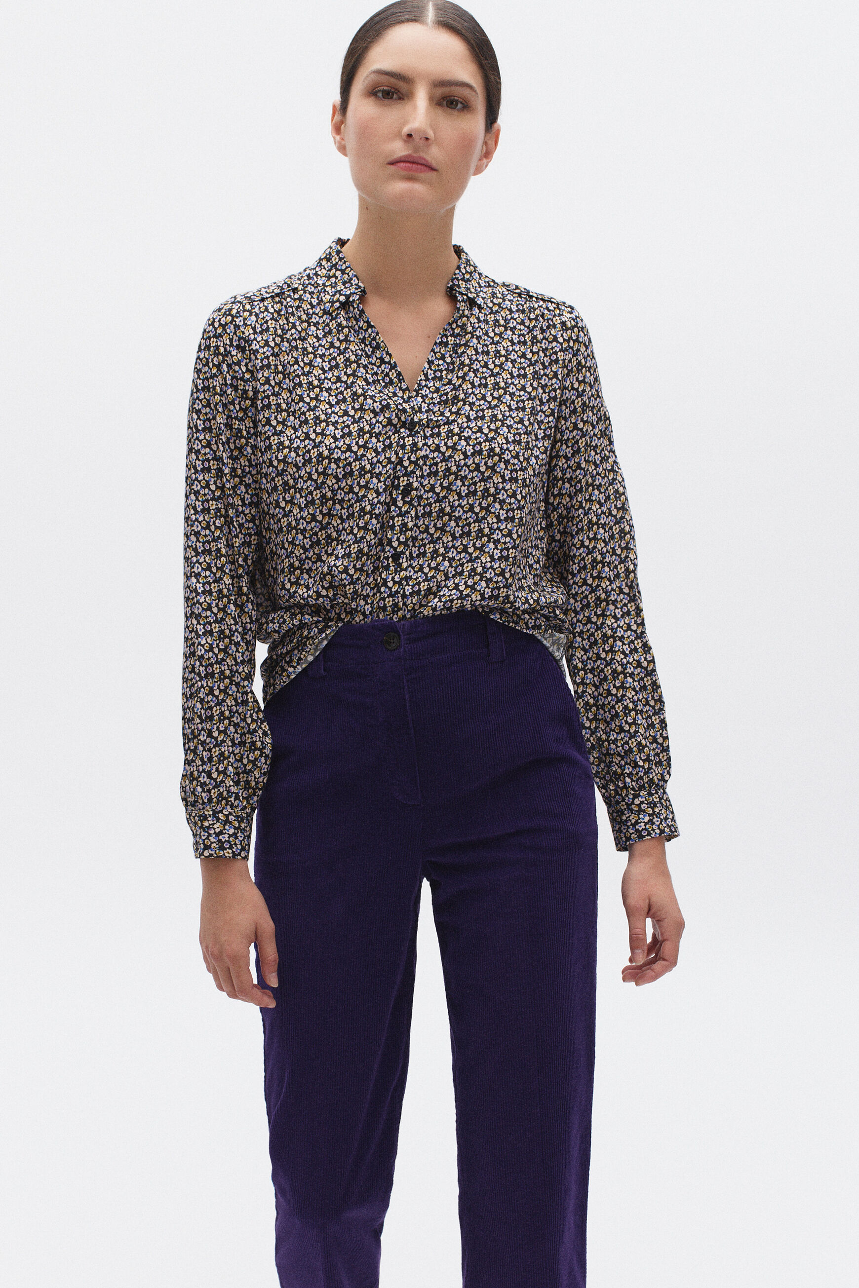 chemisier remy fleurs noir femme