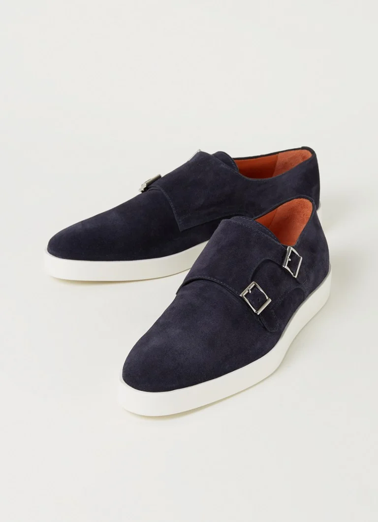 Santoni Atlantis suede buckle shoe