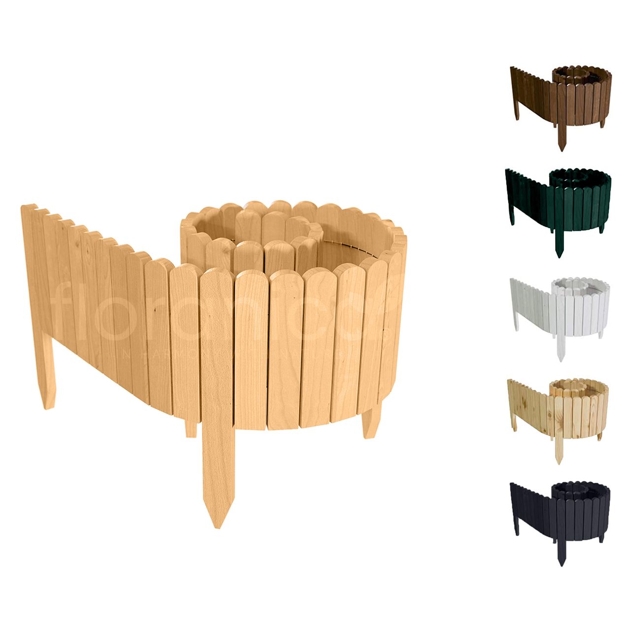 Pemicont Rollborder Flexibler Holzzaun Rolborder Beeteinfassung Rasenkante Gartenzaun