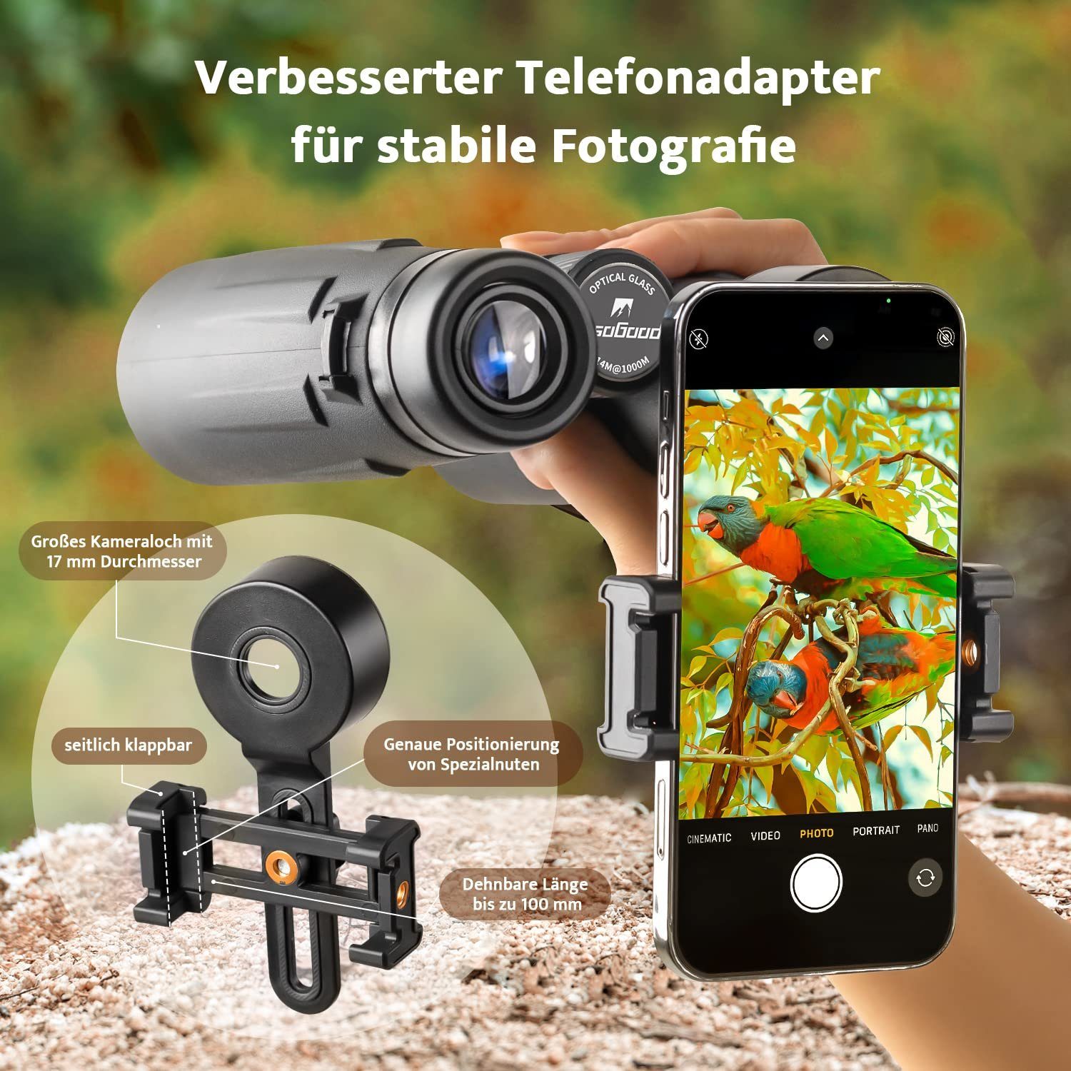 Usogood 10x42 Fernglas für Erwachsene HD Kompaktes Fernglas BaK4-Prismen Fernglas (Wasserdicht für Vogelbeobachtung, Wandern, Safari,42 Millimeter)