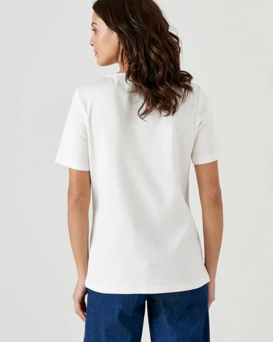 Tee-shirt col tunisien pur coton