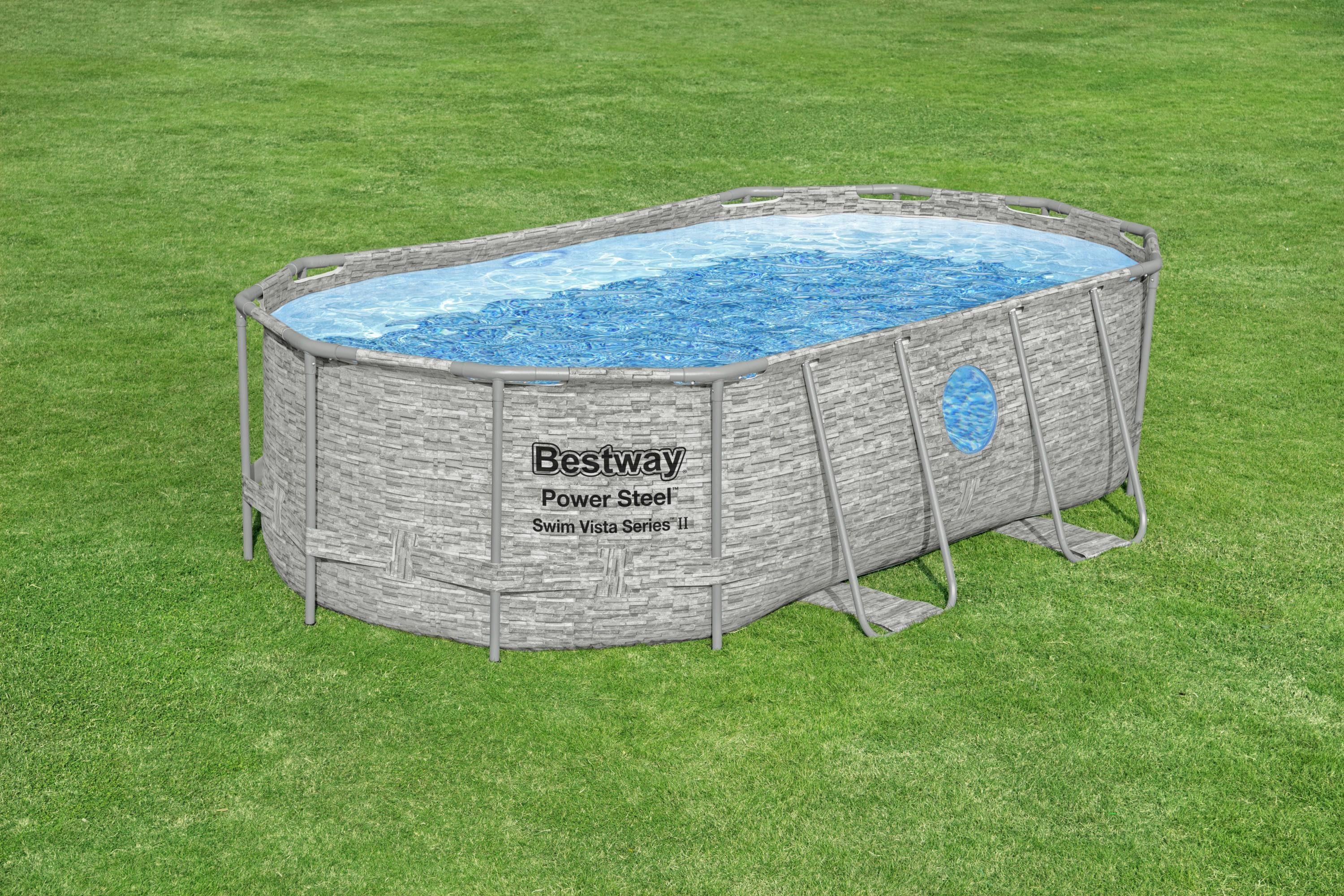 Bestway Framepool PowerSteel oval (Set, 5-tlg), BxLxH: 250x427x100 cm