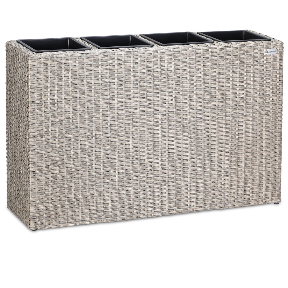 Casaria Blumenkasten Polyrattan 4er 95 x 60 x 27cm creme