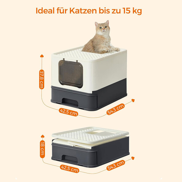 Katzentoilette mit Schaufel, anthrazit