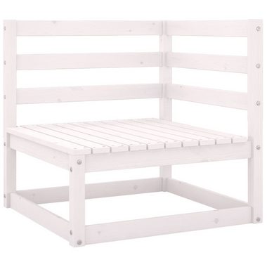vidaXL Loungesofa 2-tlg. Garten-Lounge-Set mit Kissen Weiß Kiefer Massivholz, 1 Teile