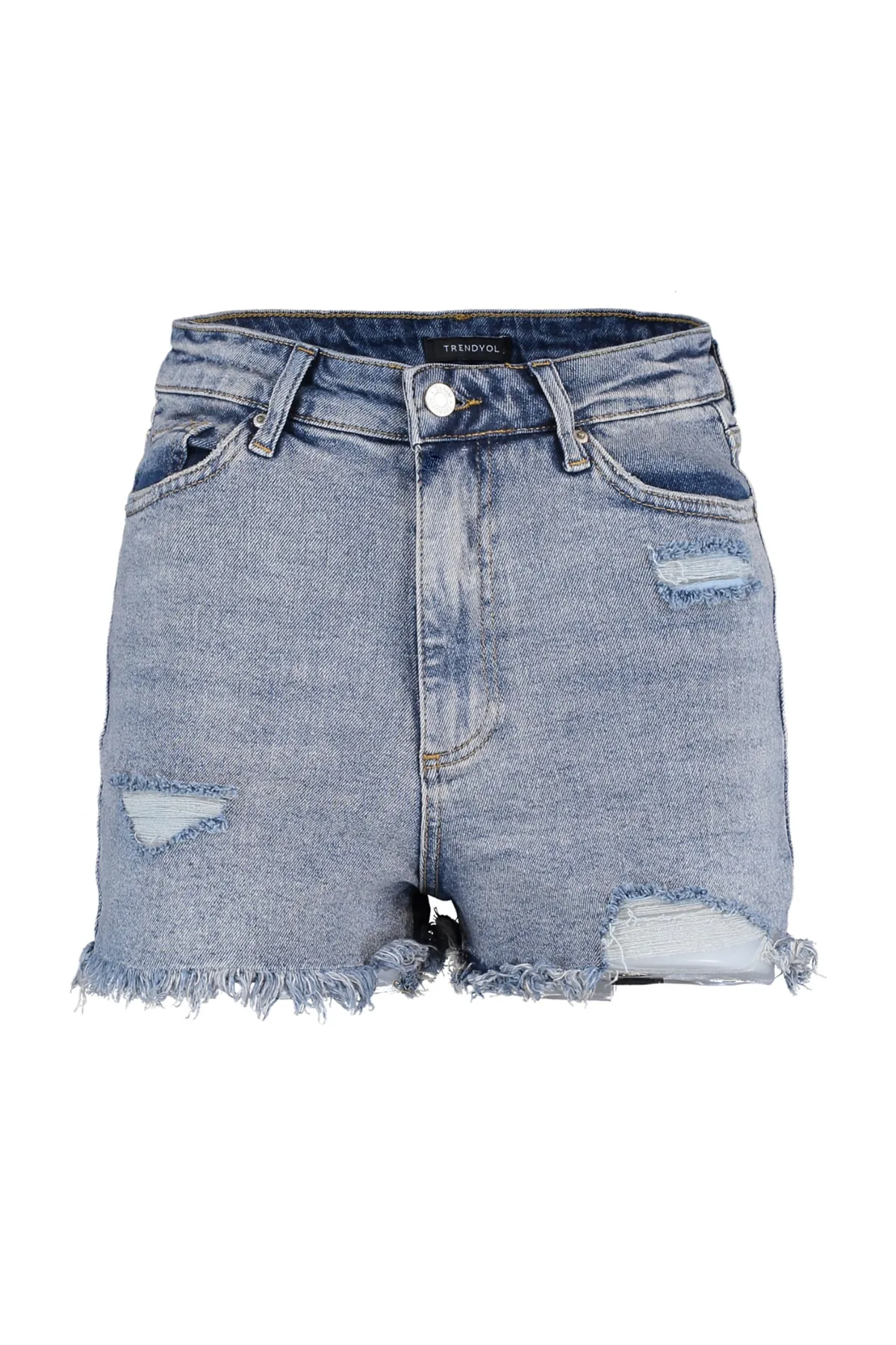 Trendyol Collection  Shorts - Blau - Hoher Bund