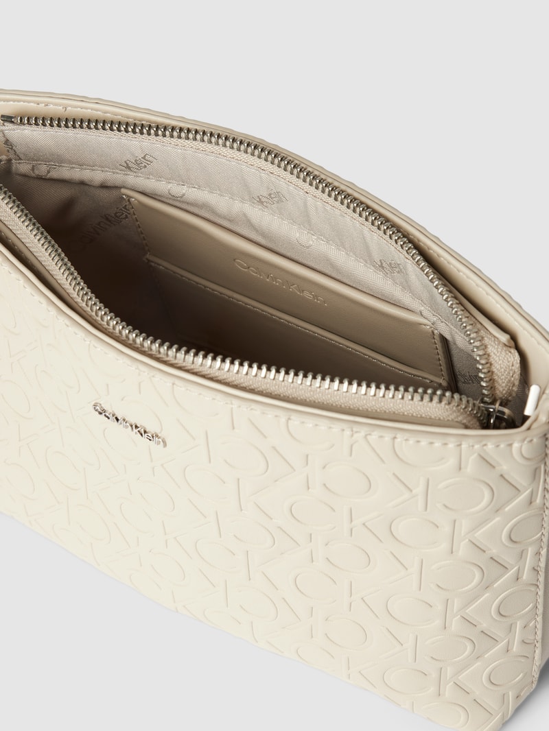 Umhängetasche mit Label-Print Modell 'MUST' in beige