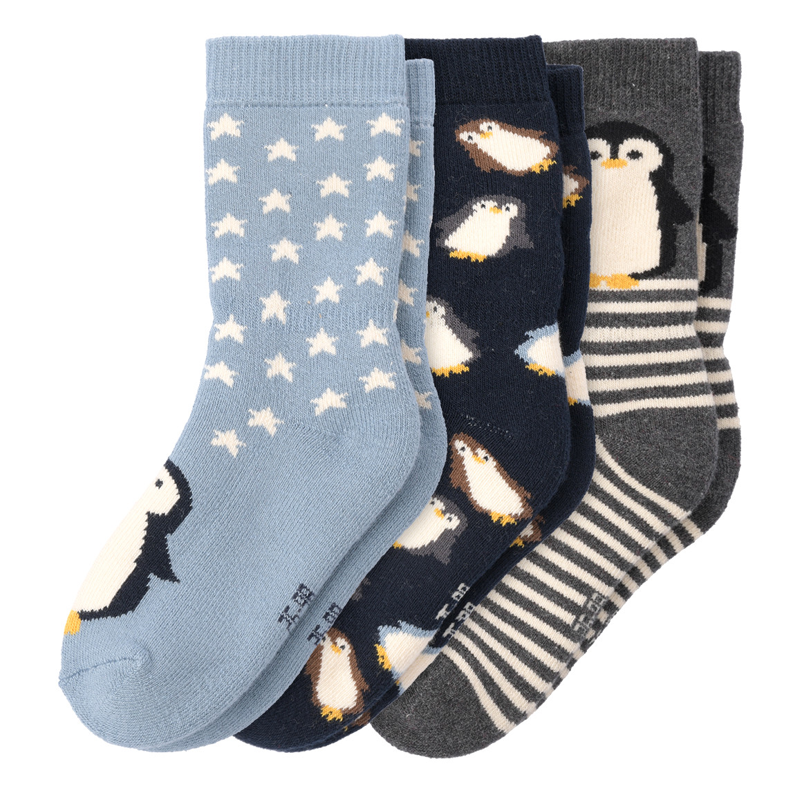 3 Paar Baby Socken mit Pinguinen