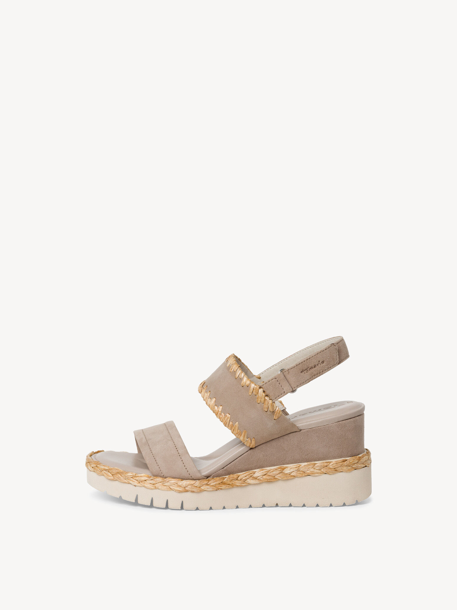 Sandale à talon en cuir - beige