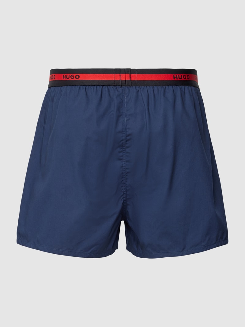 Boxershorts mit Label-Stitching im 2er-Pack in dunkelblau