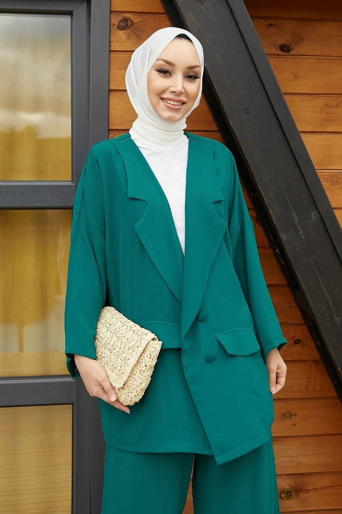InStyle  Lika Oversize-Anzug mit Jacke – Smaragdgrün