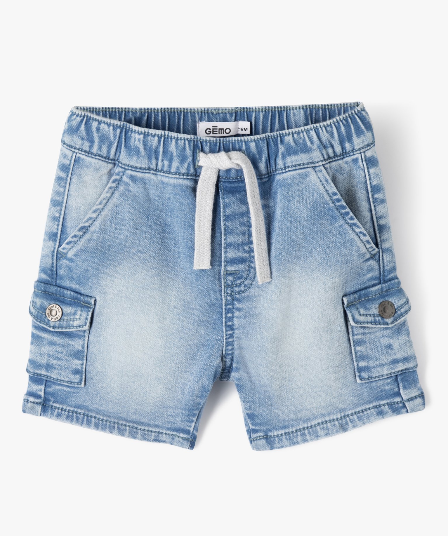 Bermuda bébé Garçon en jean délavé denim | GEMO
