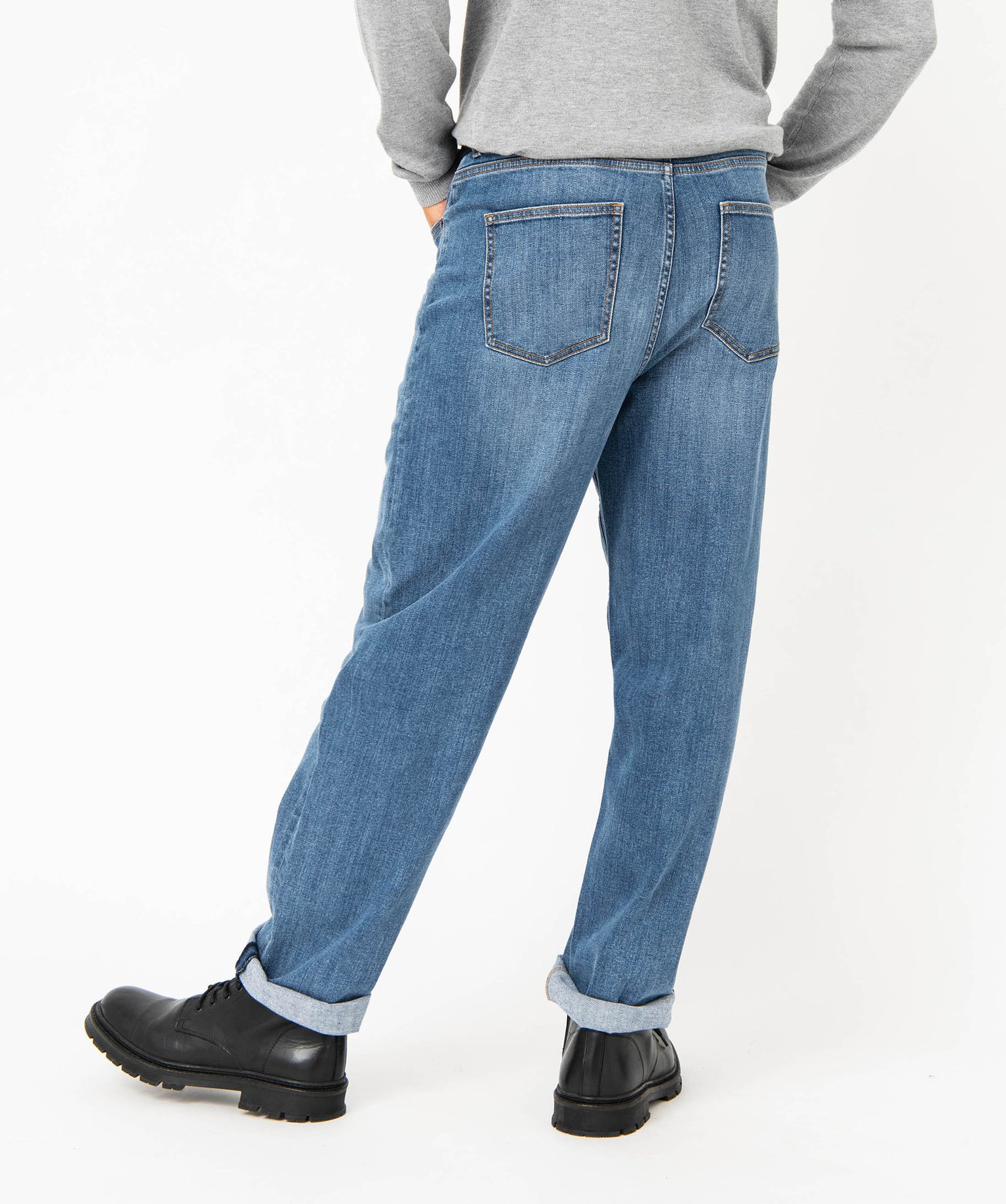 Jean Wide Legs extensible homme stone | GEMO