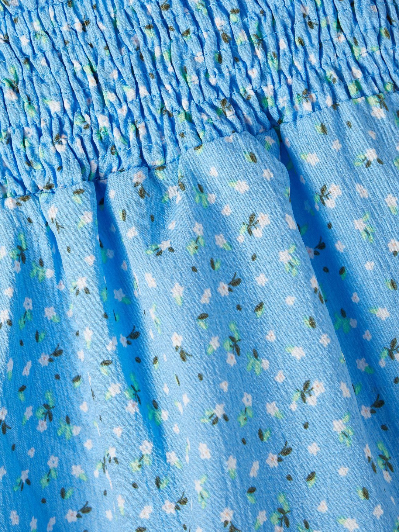 Name It Sommerrock Blumen Mini Rock Falten Volant Knielang Stretch Bund NKFFANINNA 5698 in Blau