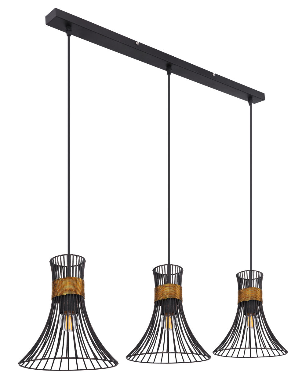 Globo Lighting - PURRA - Hängeleuchte Metall schwarz, 3x E27
